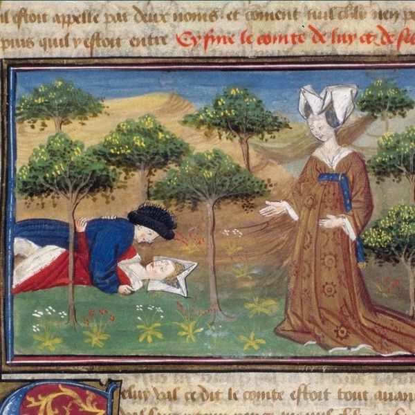 "Morgana sorprende a los amantes en el Valle sin Retorno", manuscrito 111, Siglo XV. BNF