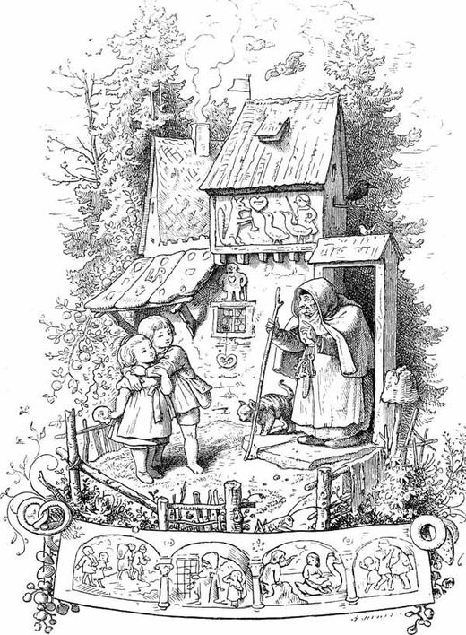 Hansel y Gretel, ilustración de Adrian ludwing Richter